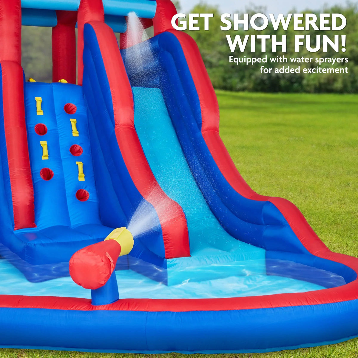 & Kids Slide Water Water Park Backyard up Sunny Fun & Inflatable Blow for Pool,
