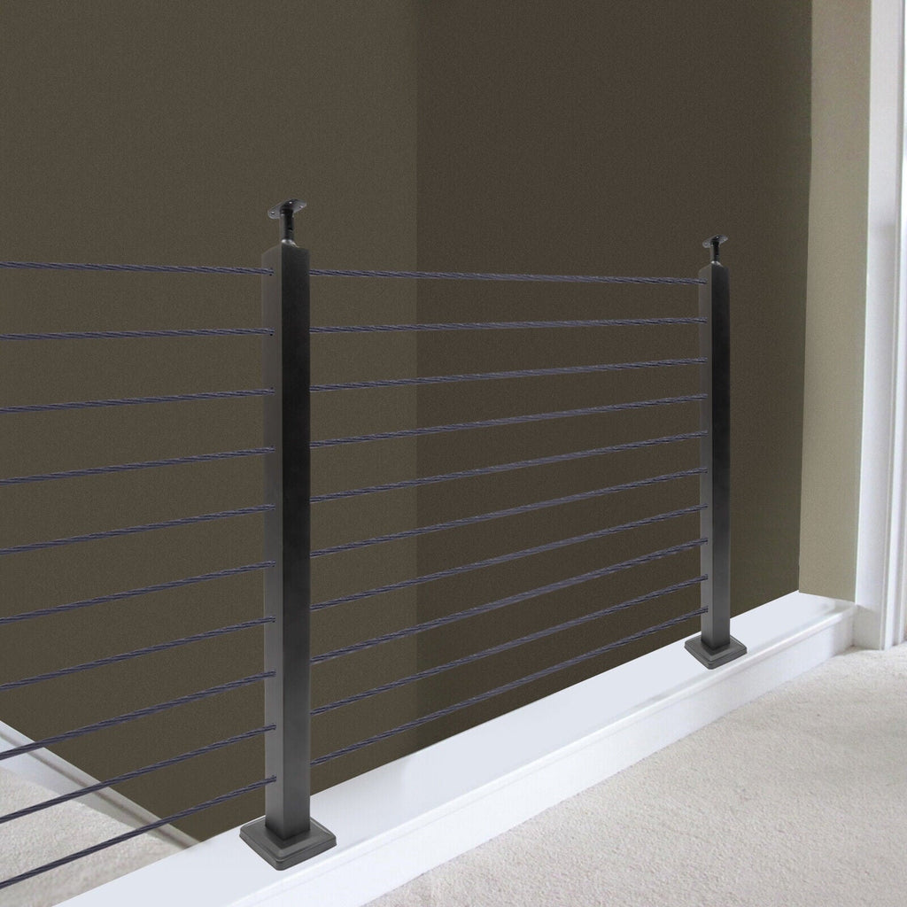 Cable Pre-Drilled Post System Steel Square Concrete Sides Level Deck Two Railing Stainless Wood Railing for Post Level Cable Fence 36''x2''x2''