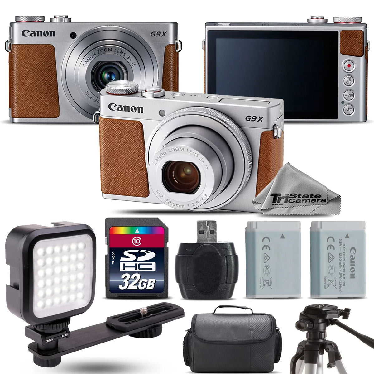 Digital G9 BAT - EXT II 32GB LED Mark + 20.1MP + Camera Kit PowerShot X Canon