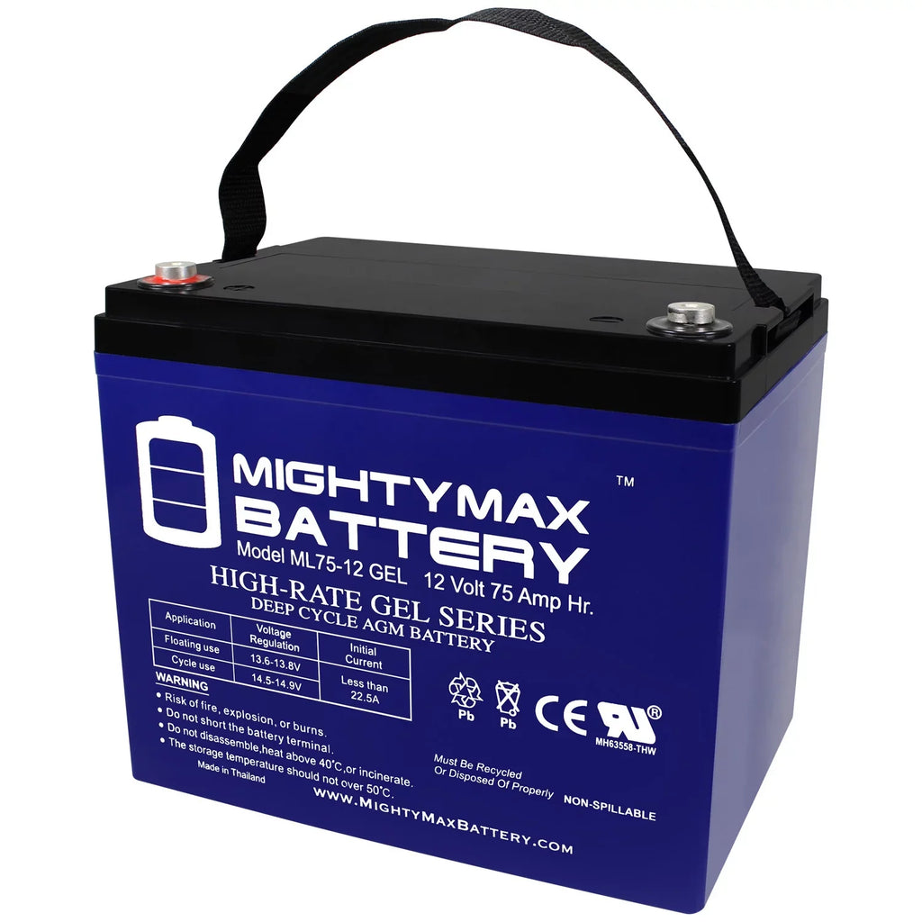 Replacement 12V GEL Battery Quantum Q6000Z,Pediatric, for R-4000 75AH