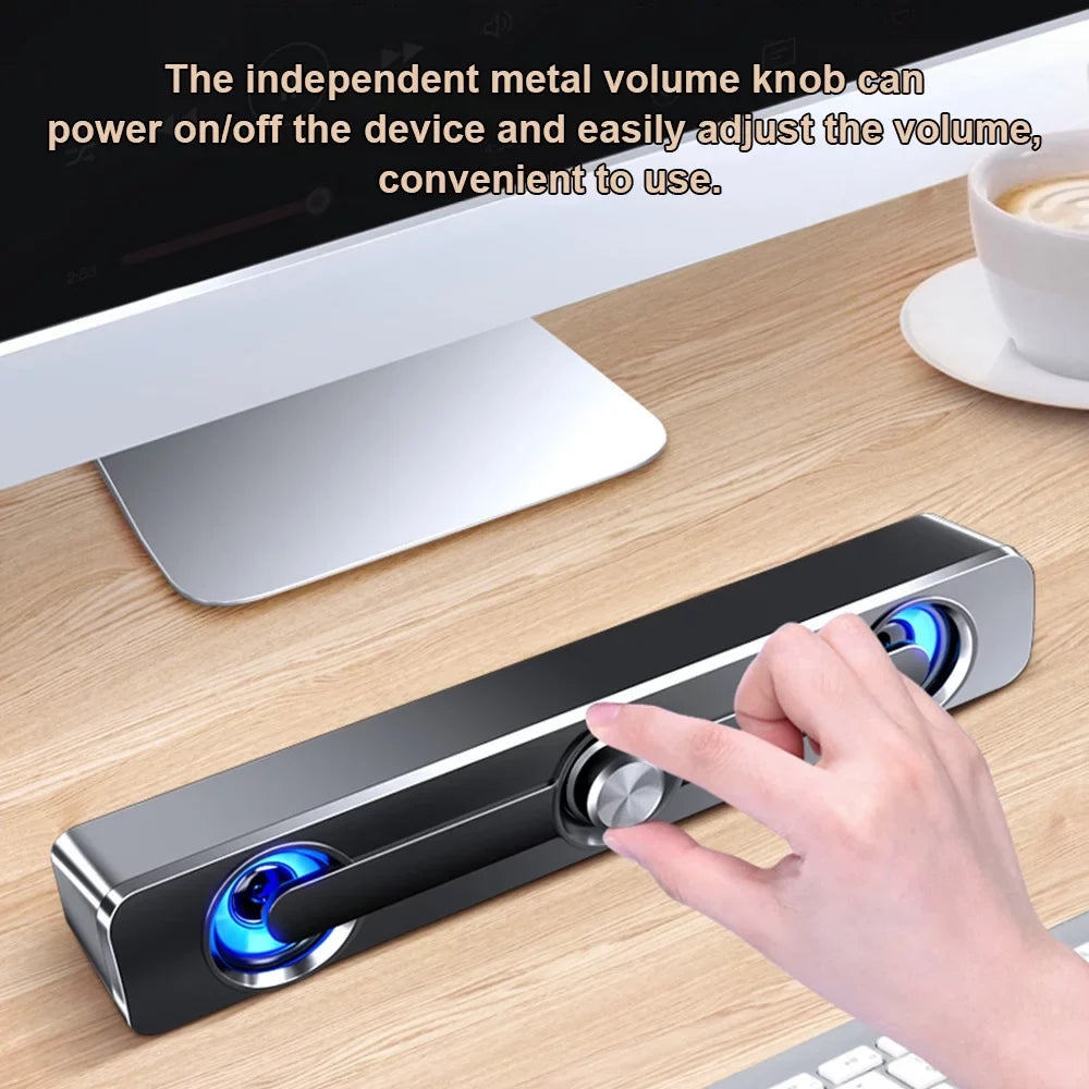 Speaker Bass Tablet Surround Box Laptop MP3 PC Stereo Bar Subwoofer Sound Speaker, for Wired Phone V-111 USB Wired Speaker MP4 Powerful Computer