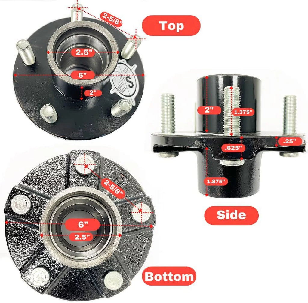 for Bolt (BT8 Idler Spindle Hub lb. 4.5" Trailer Circle 5-Hole, Spindle) 2,000 1" WHEEL Axles SOUTHWEST