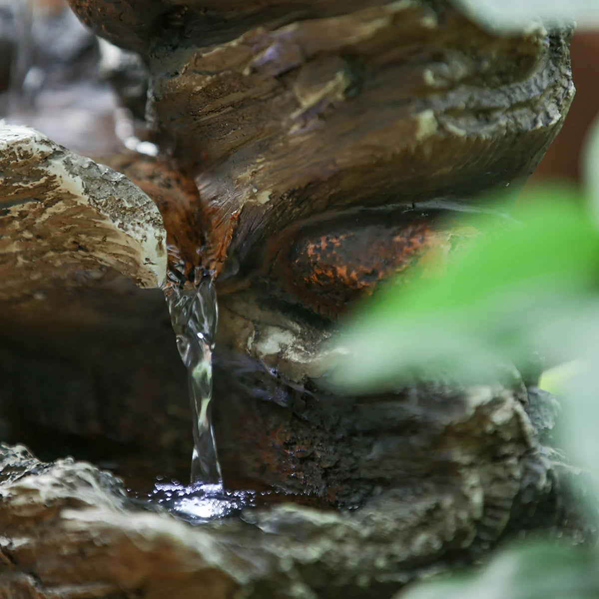 '- Tabletop Wood-Look Fountain Cascading 9x5x14 4-Tier Enhance - Your inches Space