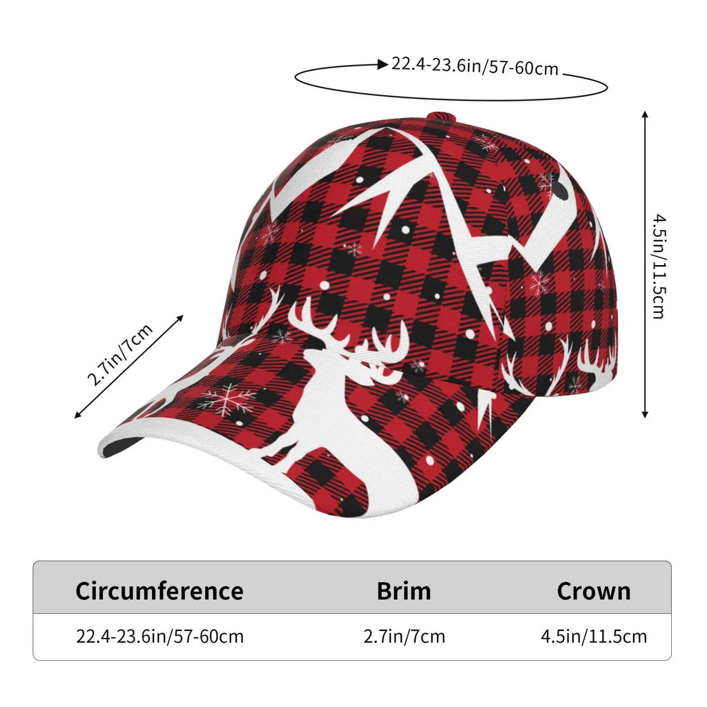 Activities Seasons All Dad exterior Plaid) Balery and Workouts Cap Adjustable Running Hat(Christmas for Baseball Buffalo dimension