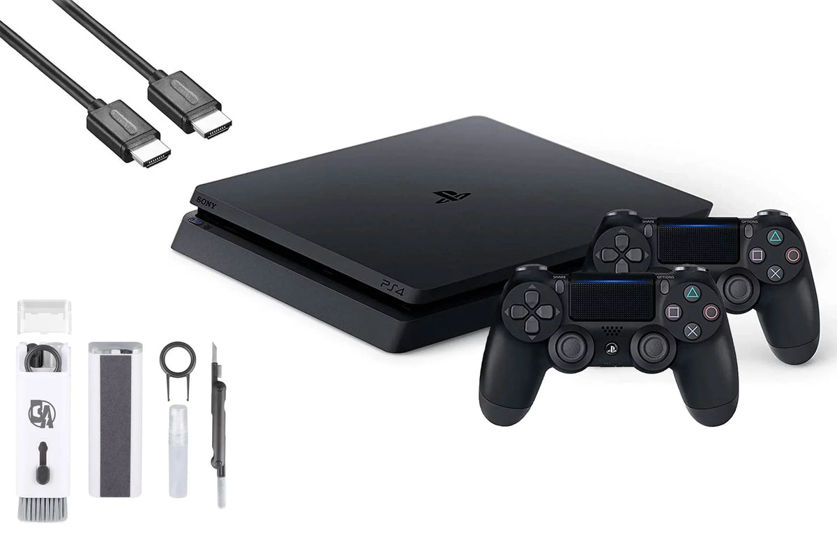 With Like Slim Cleaning 4 Gaming 2 PlayStation New Kit 1TB BOLT Controller HDMI 2215B Bundle Console AXTION Black, Cable