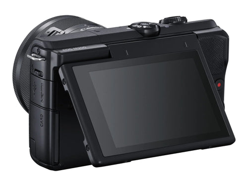'- Canon Bluetooth lens mirrorless STM EOS / 24.1 Digital - M200 Wi-Fi, - - optical 4K fps - APS-C 15-45mm 3x MP - 25 EF-M - zoom camera IS - black