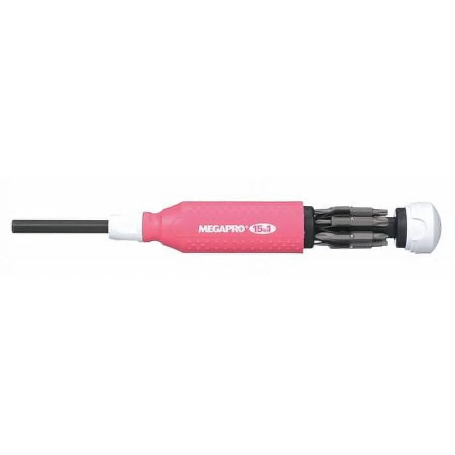 MEGAPRO Multi-Bit 151PK/WH-B Screwdriver,15-in-1,8-1/2"