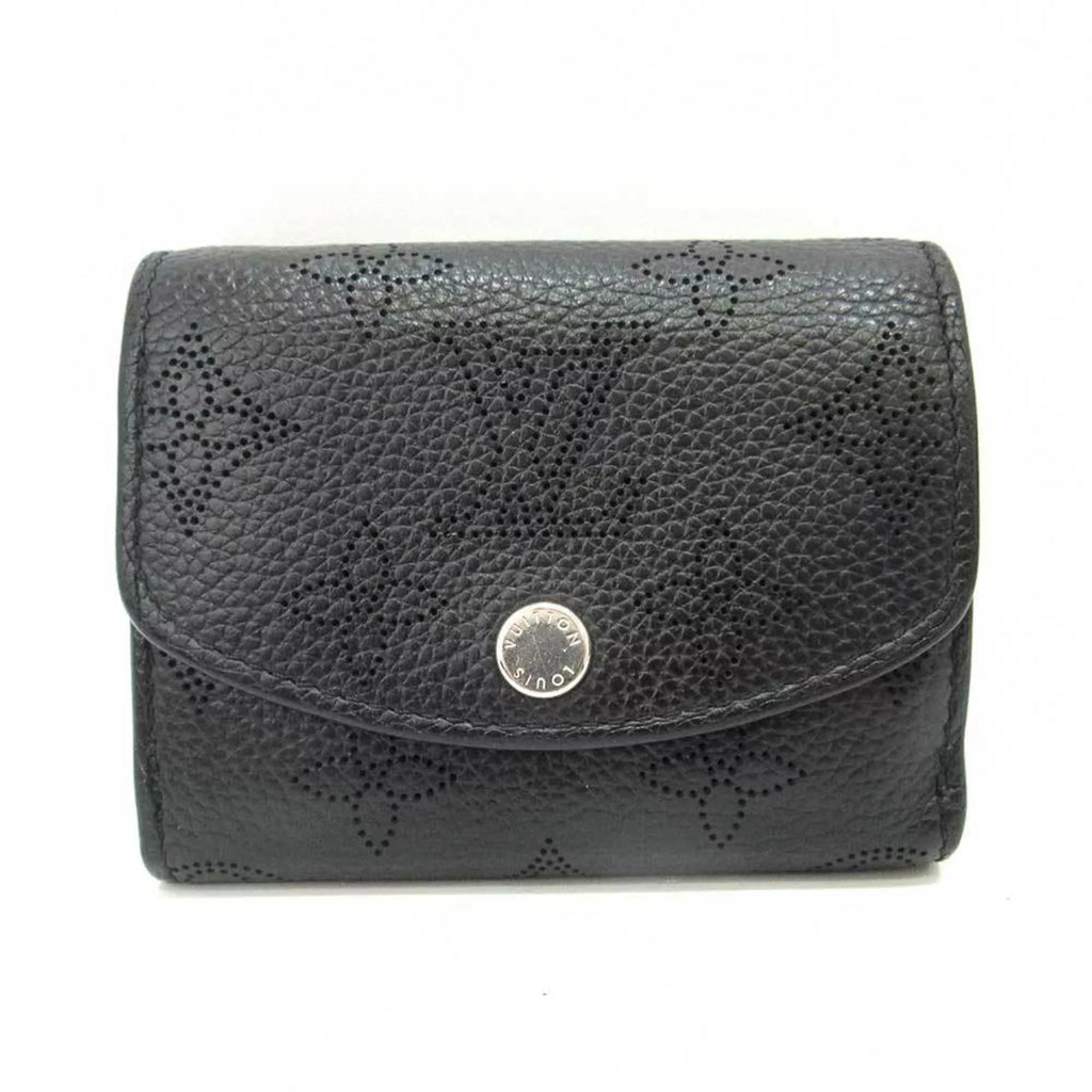 Monogram (Good) LOUISVUITTON Women's M67498 Mini Ilysse Wallet Black XS Pre-Owned Portofeu Mahina Trifold Noir