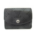 Monogram (Good) LOUISVUITTON Women's M67498 Mini Ilysse Wallet Black XS Pre-Owned Portofeu Mahina Trifold Noir