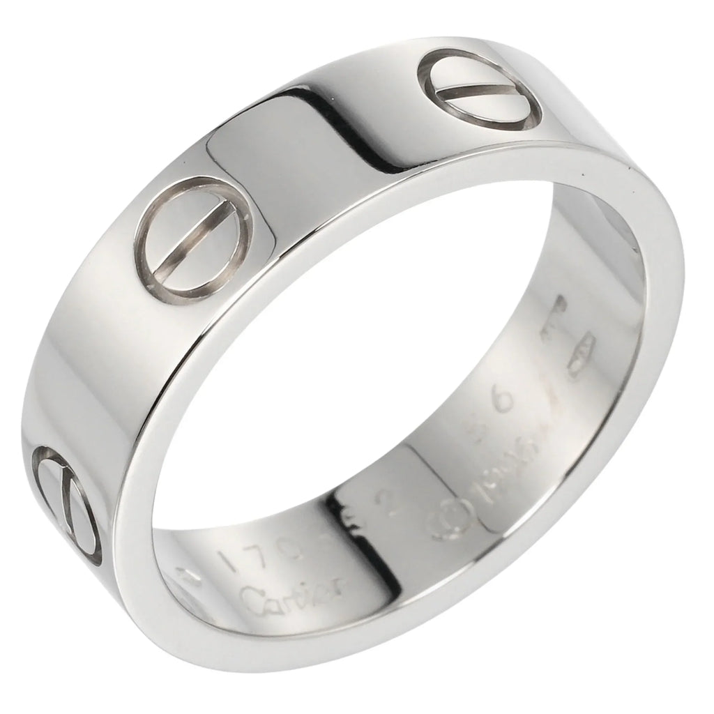 7.9g Approx. (Good) K18 Gold 15 White Pre-Owned Ring Love I122924022 CARTIER No. WG Cartier