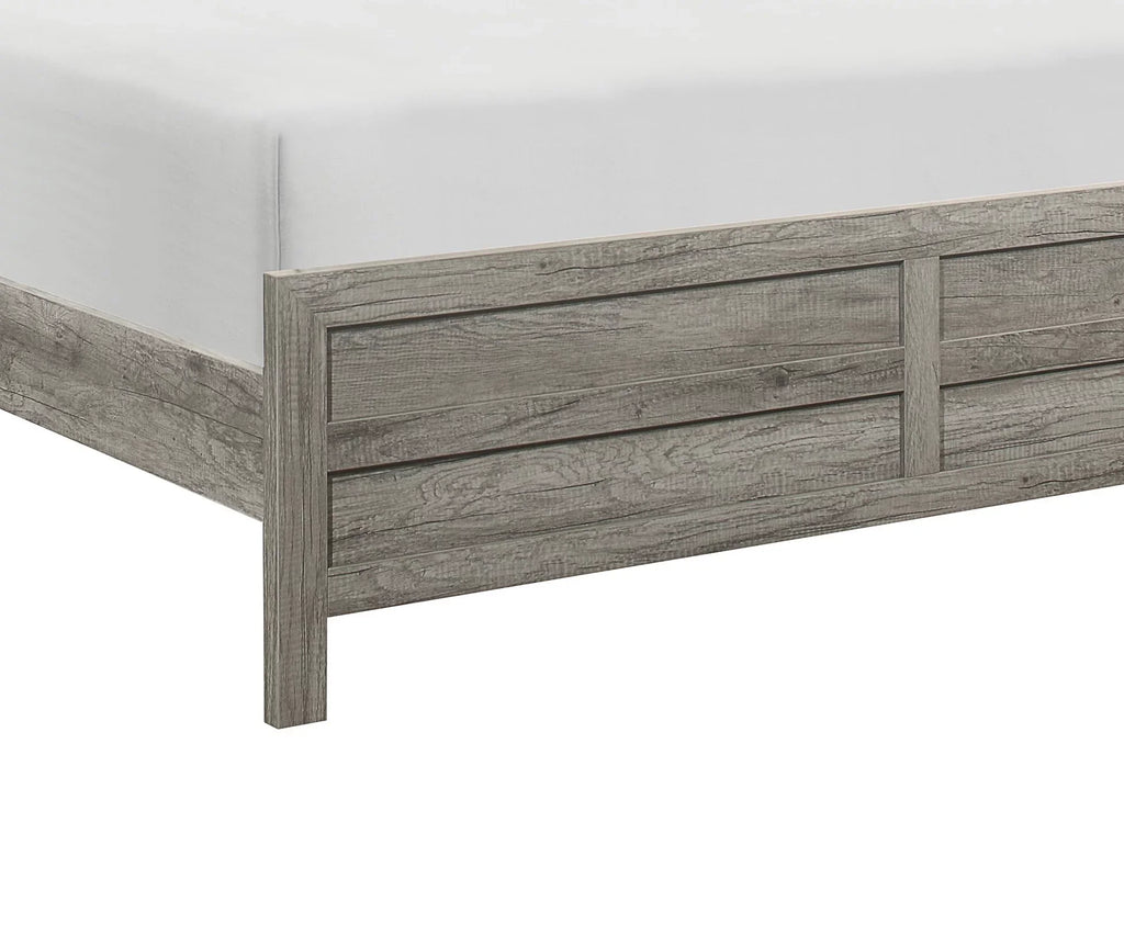 Finish Rusticated Classic Bedroom Bed Eastern Weathered King Gray Furniture dimension 1pc design