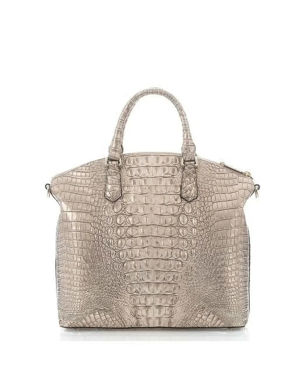 Duxbury Cane Sugar Large Satchel Silver/Metallic Brahmin