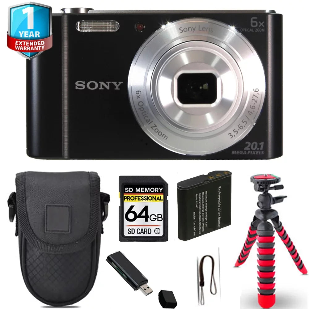 '+ Yr Cyber-shot DSC-W810 Tripod Warranty + - Digital 64GB 1 Spider Camera