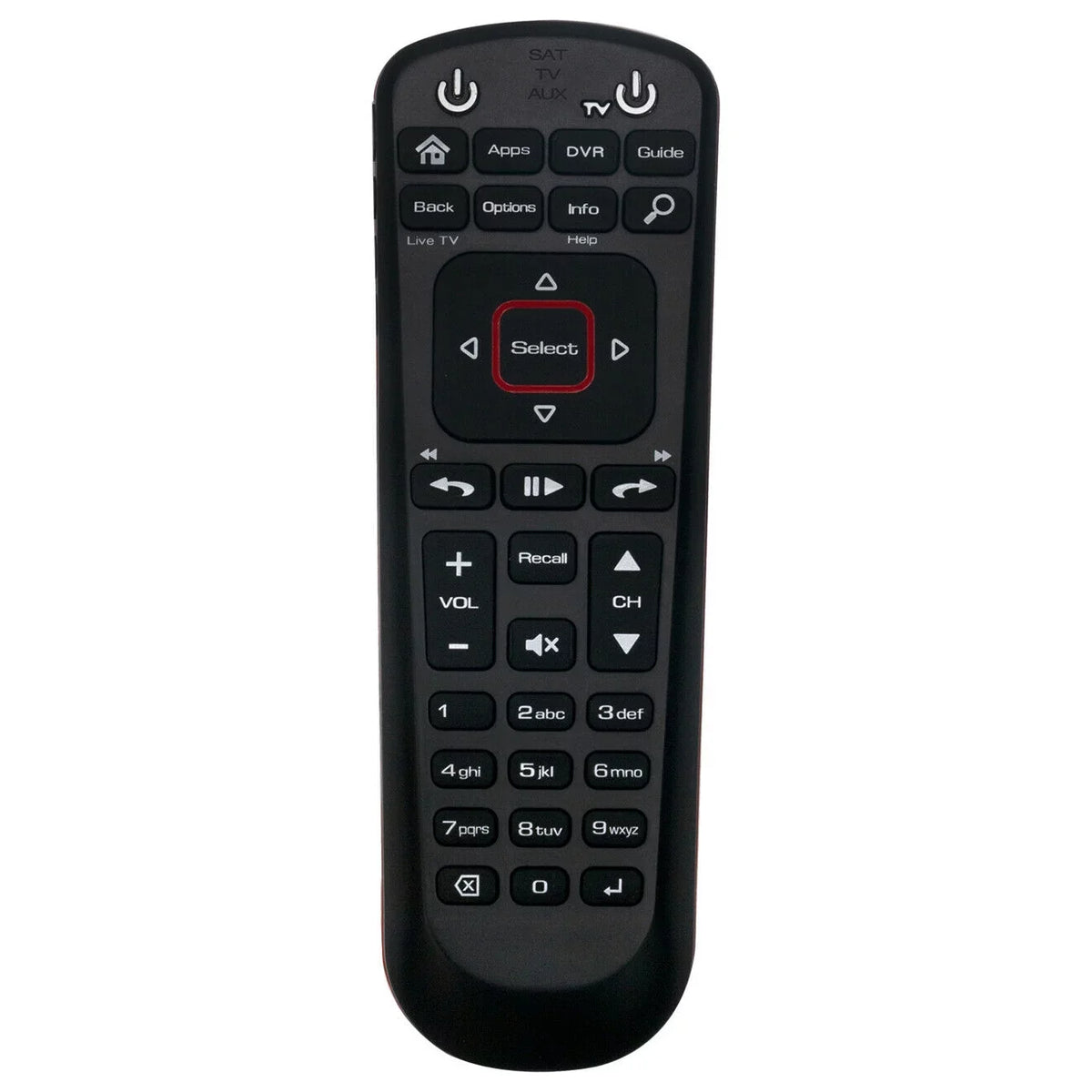 New TV Replaced for Remote Mode AUX Satellite SAT 52.0 Control w Receiver Dish