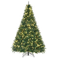 Tips Pre-Lit Christmas Tree Full with 2154 and Warm Realistic Fir LED Lights White Douglas Branches, 700 Artificial HOMCOM 7ft