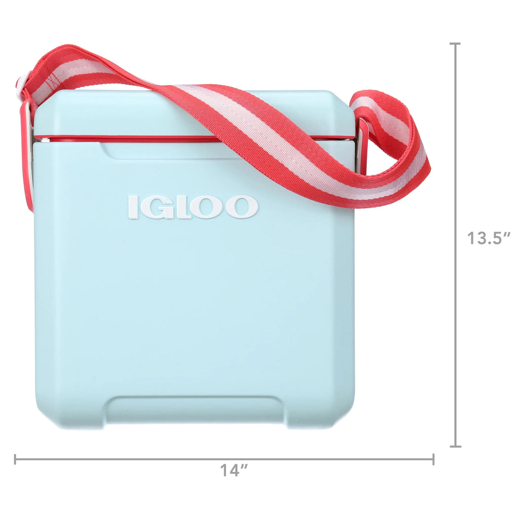 Sided Tag-a-Long 11 Aqua Red Blue Cooler, Igloo and Hard Qt