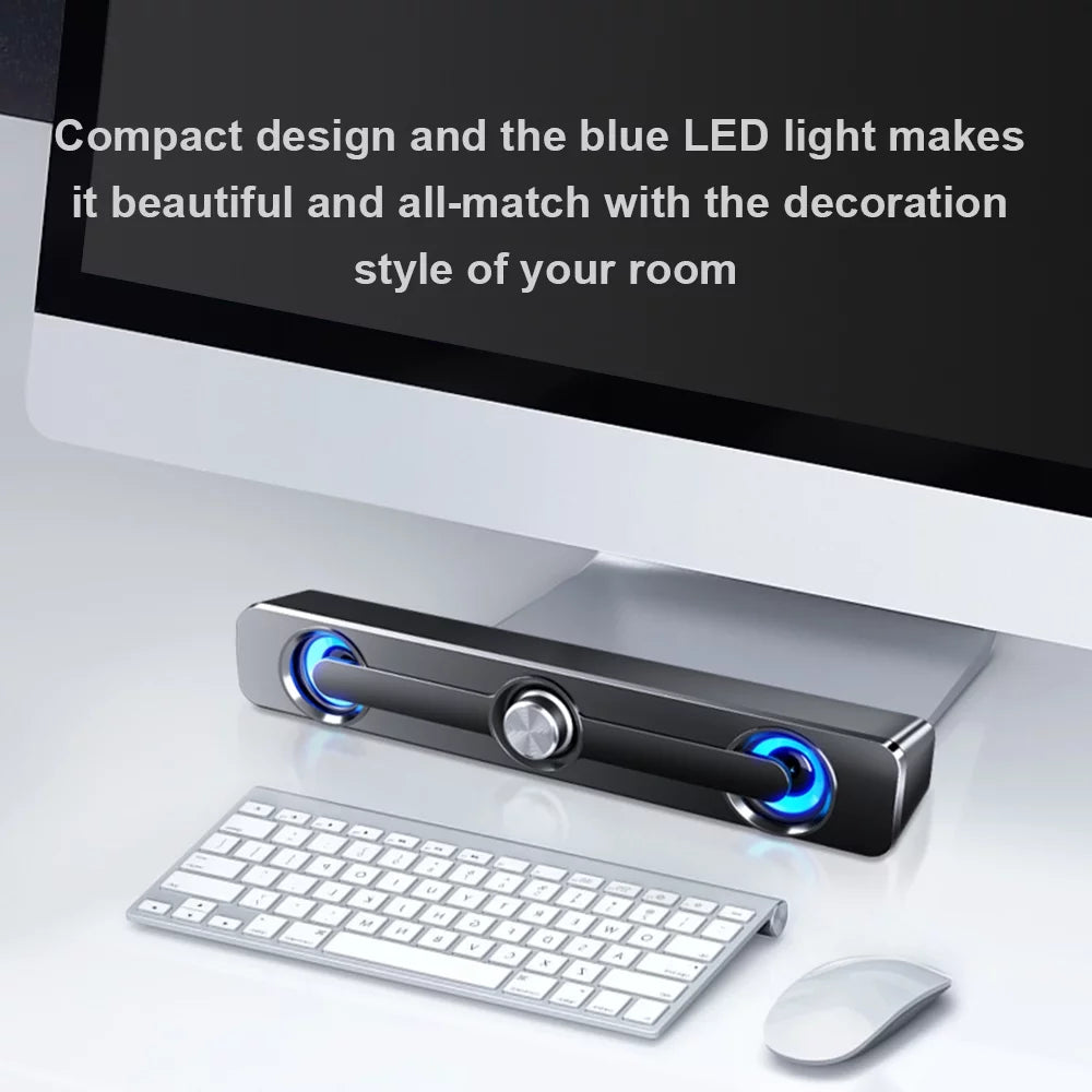 Speaker Bass Tablet Surround Box Laptop MP3 PC Stereo Bar Subwoofer Sound Speaker, for Wired Phone V-111 USB Wired Speaker MP4 Powerful Computer