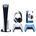 Bundle Surge Charge White and with PULSE Extra 5 Dual Headset Blue Playstation Console Controller 3D Version Dock Controller, Disc