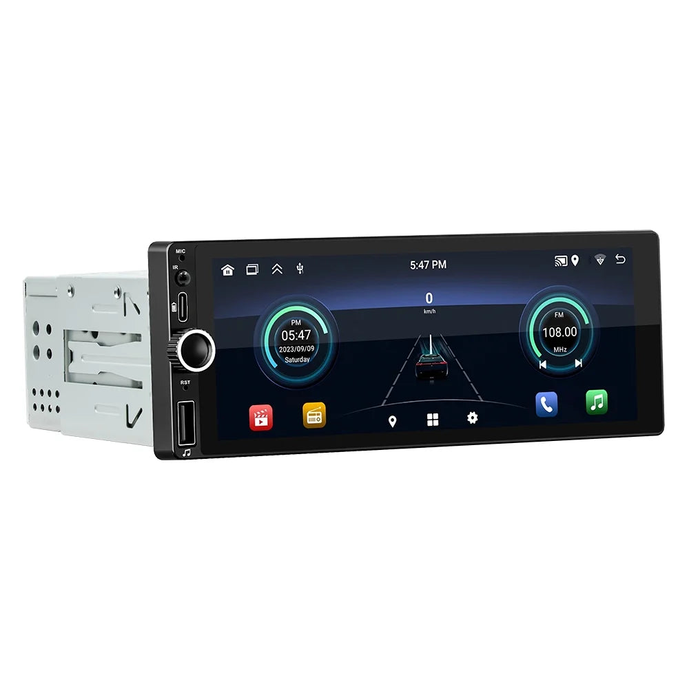 Reverse Inch - Single-Din Navigation Touchscreen, Image, Wheel Car Phone Radio, Auto Link, Control Android with GPS RDS Steering Support, Stereo Android Mirror 6.86 and Connection, WiFi/BT 13
