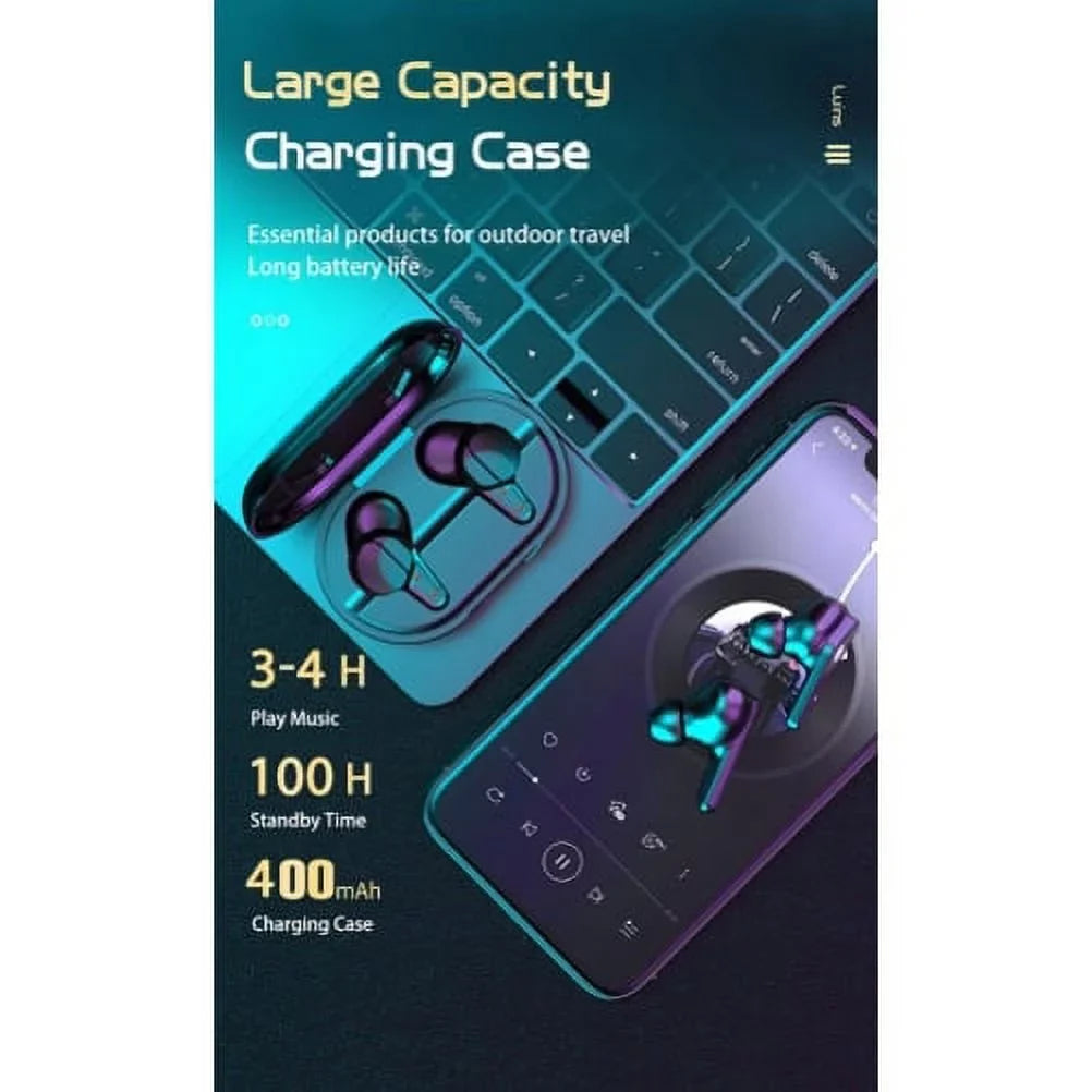 Max Headset Hands-free Headphones Stereo Charging Fire for Amazon Max TWS Compatible 11 11 Tablet Amazon Case Fire (2023) With Wireless Earphones Mic - (2023) Earbuds True