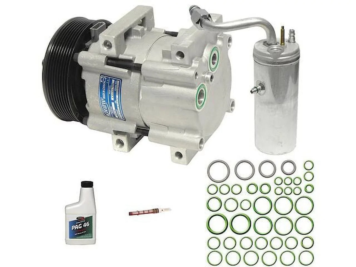 Diesel 2001 1999 Compatible Fixed Turbo Super - with 2002 VIN V8 - Kit 2003 2000 F-250 (with Duty A/C Orifice) Compressor 7.3L Mechanical F