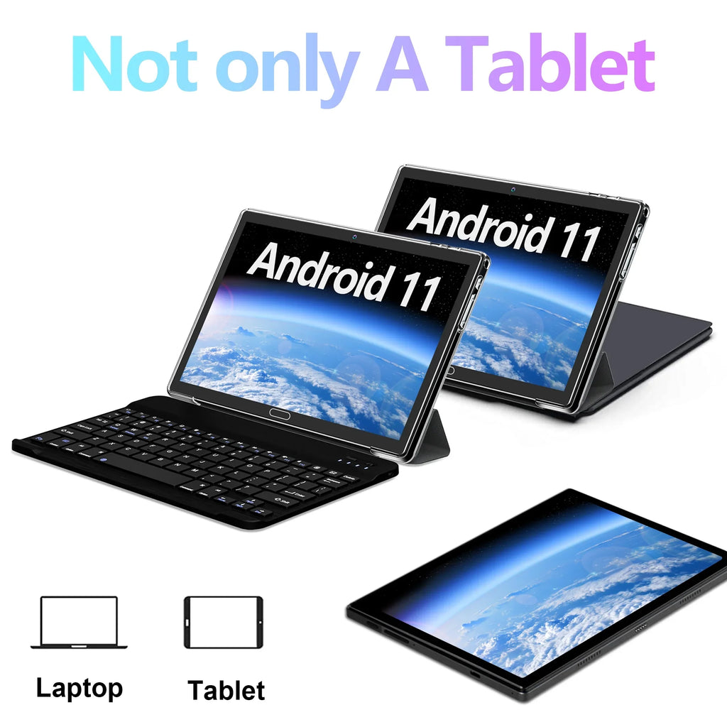Wifi with Tablet 10" Octa 64GB Ram Cellular Rom Android Gps 11 Bluetooth Tablet Core Arm Keyboard 4GB
