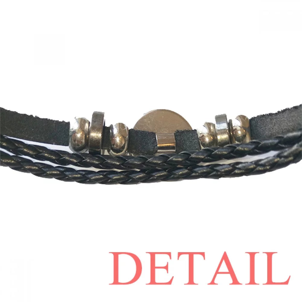 Men Bracelet Wristband I Yap Braided Leather LGBT Rope Woven Flag Am Rainbow