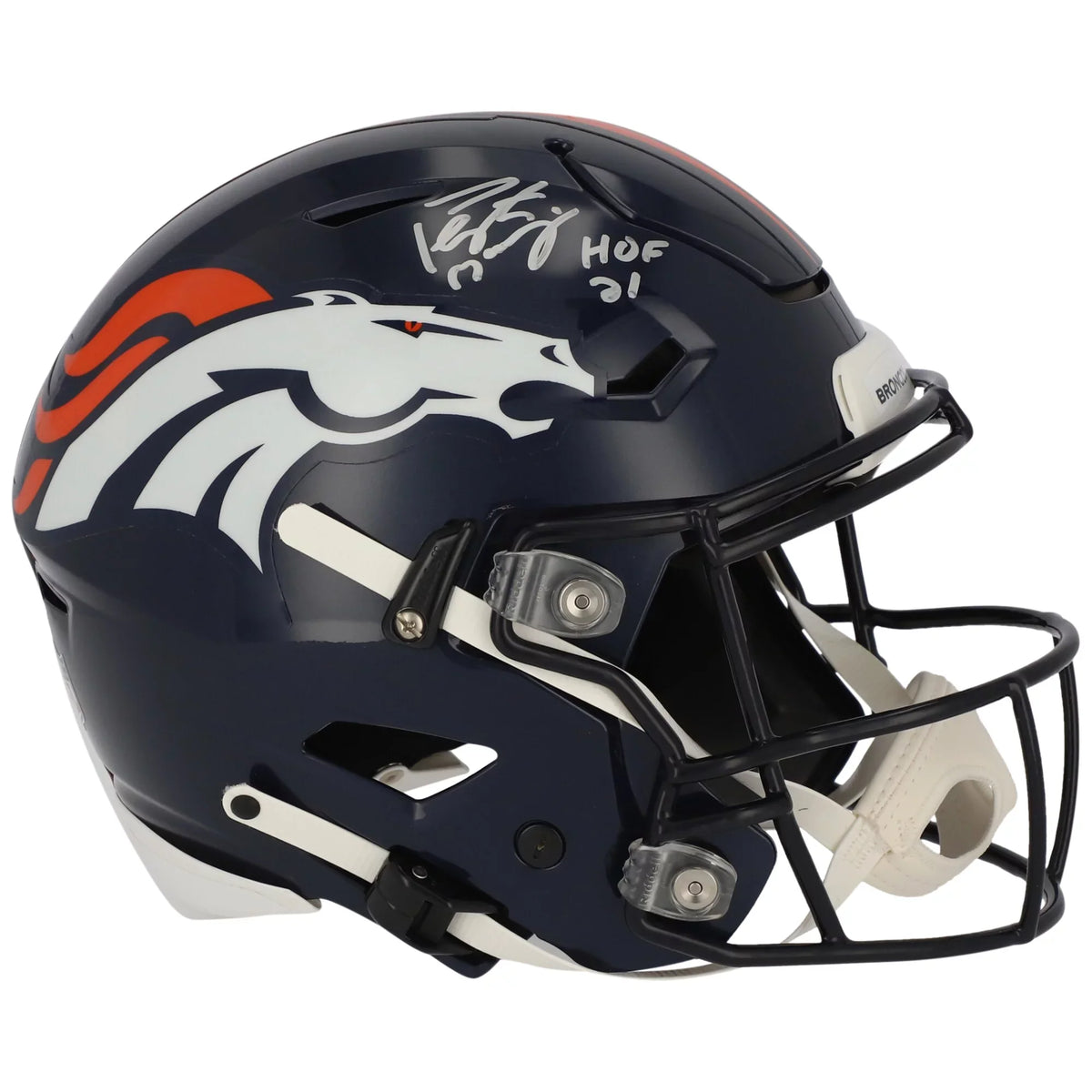 Autographed Authentic Riddell Denver Broncos Speed Helmet Flex Inscription Manning Peyton with "HOF 21"