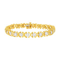 Silver Plated TDW Diamond Bracelet 2ct 10K (J-K, Gold I1-I2) "XOXO" Sterling Yellow