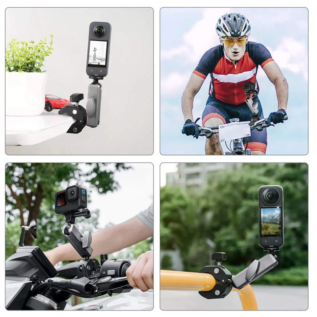 Aluminum AKASO 11/10/9/8 Adapter, Head, PU867B Hero Rotatable Alloy Mount, Compatible Dual DJI PULUZ Handlebar Clamp Ball