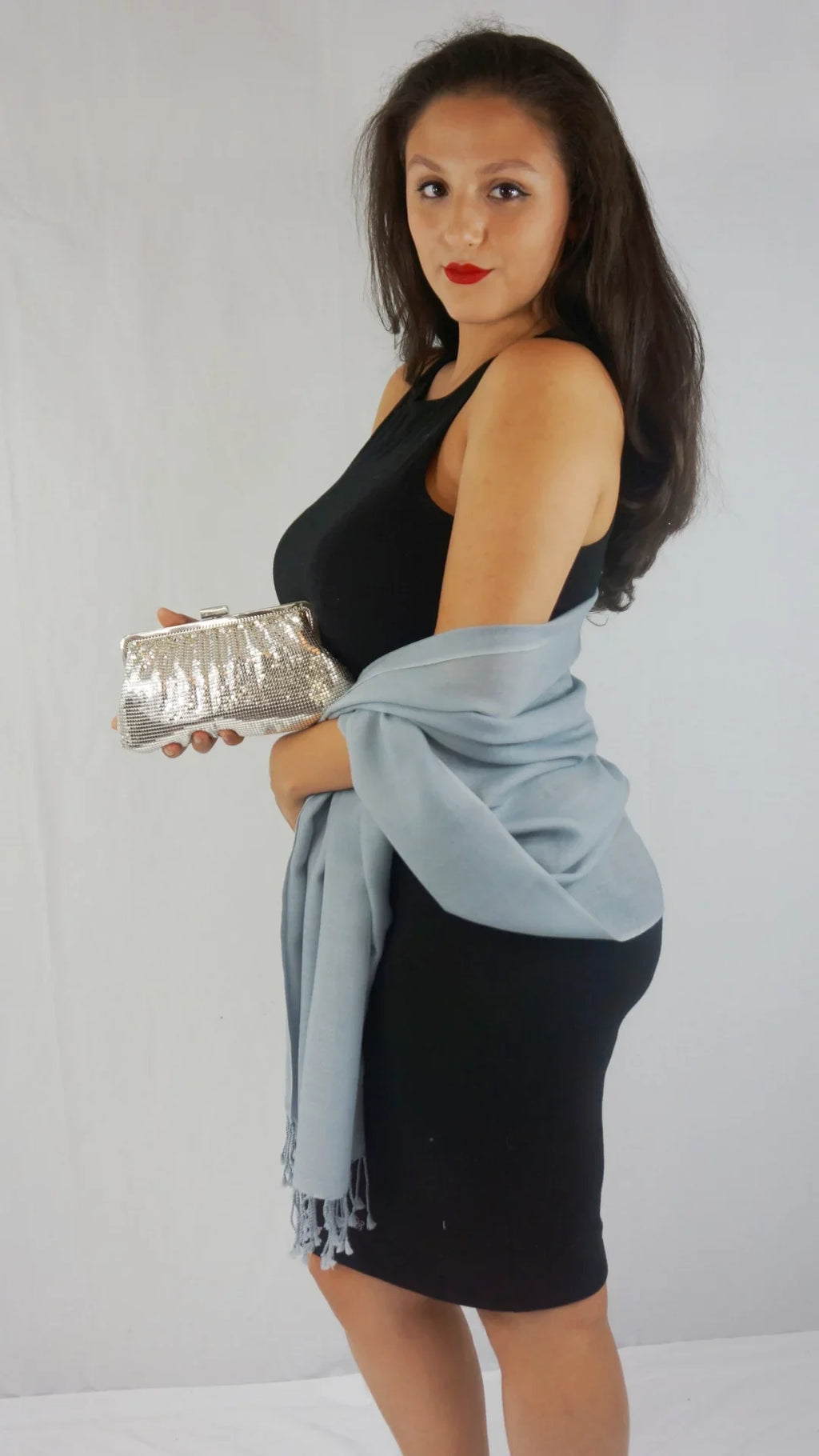 Scarf/Wool/Silk Grey) Shawl/Cashmere/Cashmere Scarf/Pashmina (Silver Scarf/Scarves/Shawl/Shawls/Stole/Wrap/Pashmina