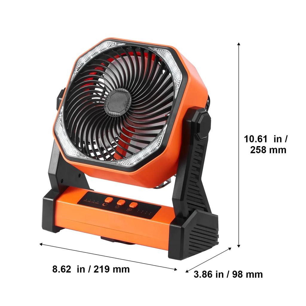 Rechargeable Lantern Fan 8 inch Portable Adjustable with Speeds LED 4 SKYSHALO