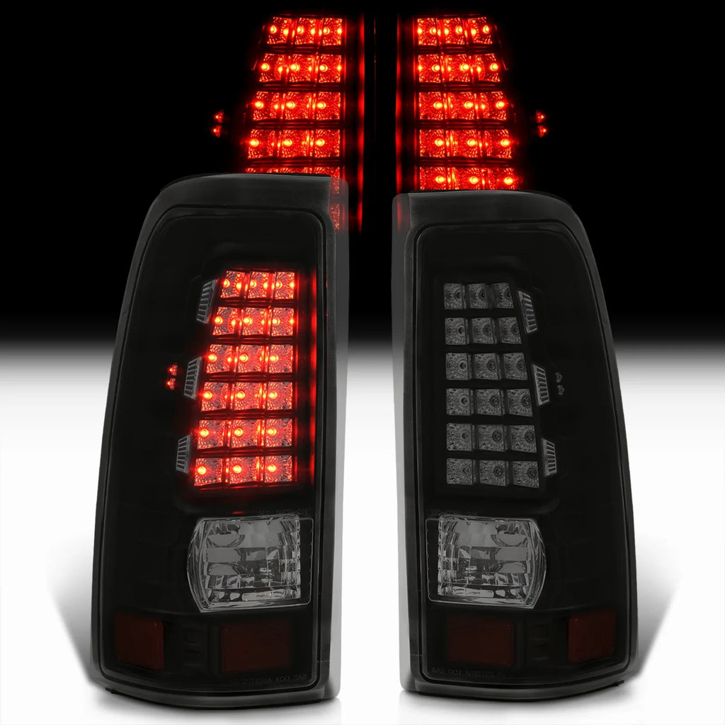 Lights Tail Silverado Compatible/Replacement Housing 1999 2001 Smoked Distributors Fleetside Pair GMC Signal Black 2006 2000 Lamps For Driving Sierra 2005 AJP Stop 2003 2002 Chevy Brake Lens 2004 LED