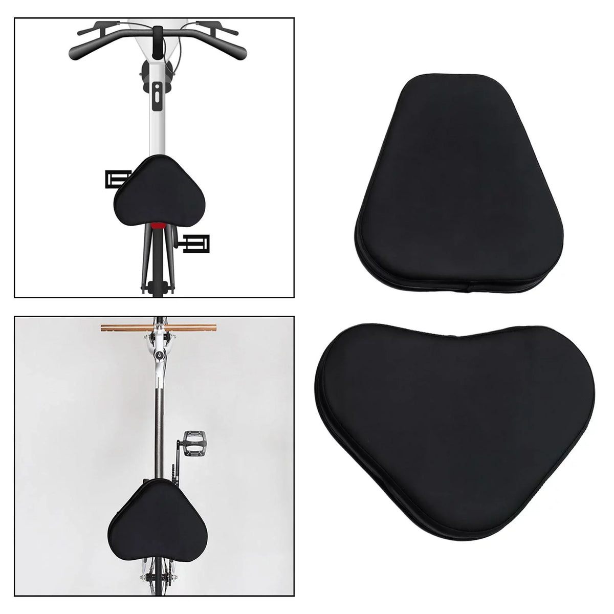 Exercise Bike for Seat 16cm with 12cm Saddle Black Bike Support Back Cushion Road Cover Mountain