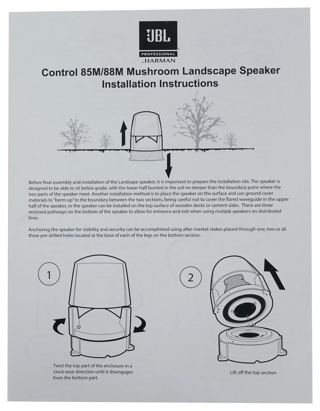 Commercial CONTROL JBL exterior 5.25" (5) Speakers+Amplifier 85M 70v Landscape