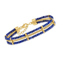 Bead and Sterling, Bracelet in Snake-Chain Women's, Gold Over Ross-Simons Lapis Adult 18kt