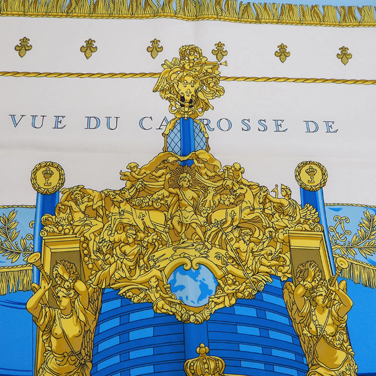 (Like Light Scarf New) Blue Silk Hermes Pre-Owned