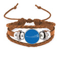 Ornament Deco Fashion Terweavg Wristband Art Jewelry Staff Leather 5-le Blue Bracelet