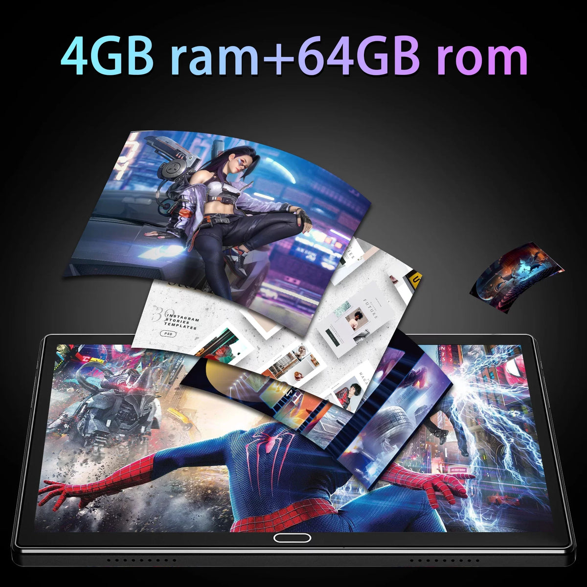 Wifi with Tablet 10" Octa 64GB Ram Cellular Rom Android Gps 11 Bluetooth Tablet Core Arm Keyboard 4GB