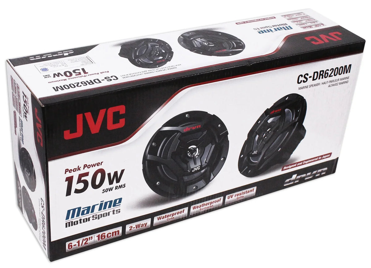 JVC for 1000/900S/Turbo 6.5" 2014-2017 Amp Speakers+Pods+2-Ch RZR Polaris