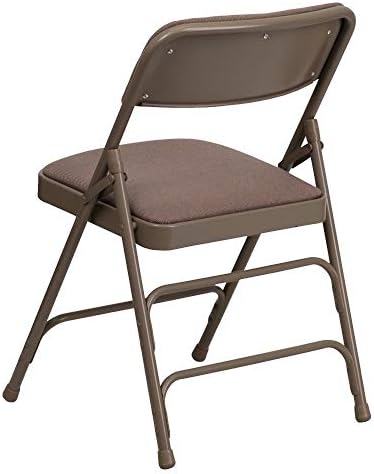 Pack 4 Curved HERCULES Chair Triple Braced Beige Folding Series Fabric Hinged Metal Double &
