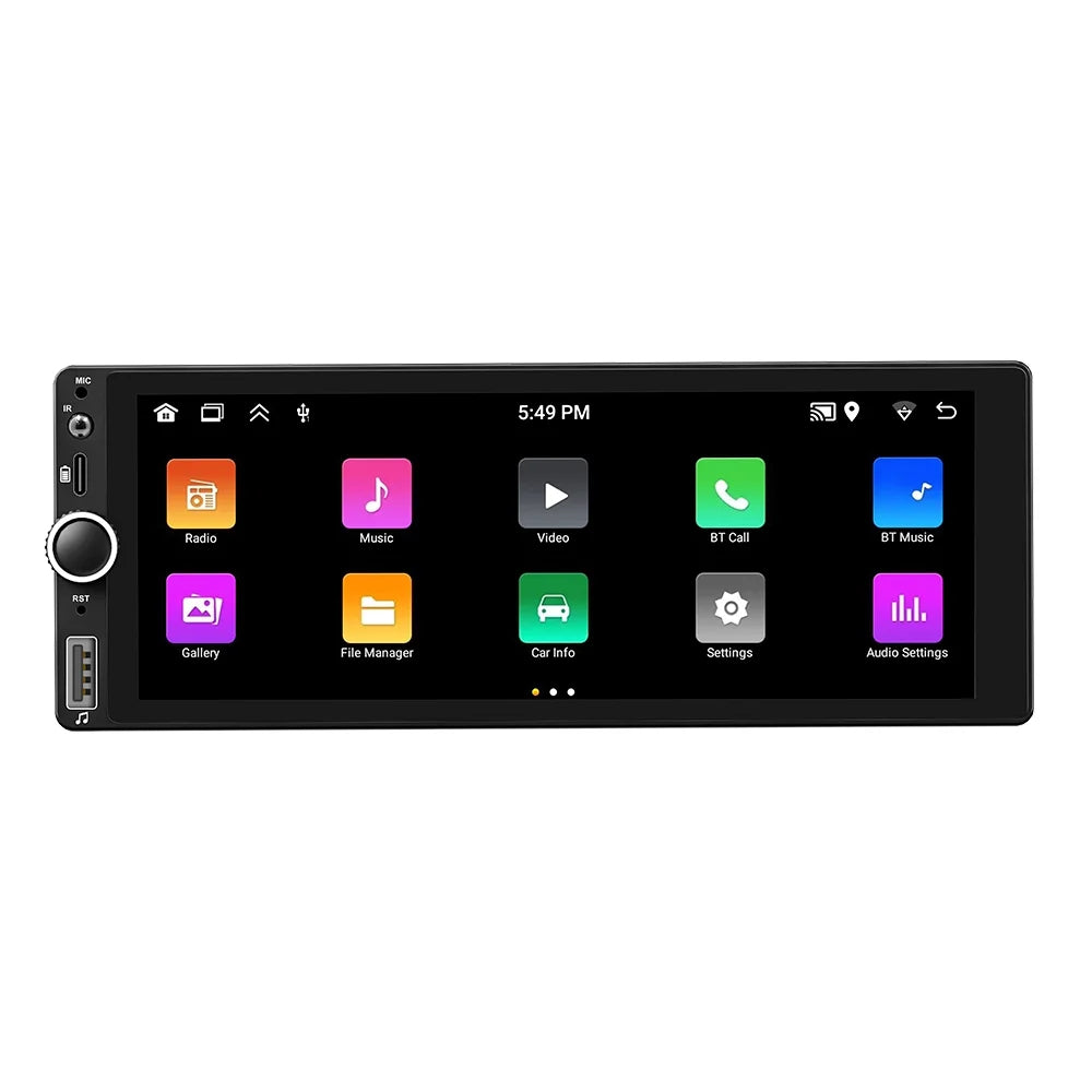 Reverse Inch - Single-Din Navigation Touchscreen, Image, Wheel Car Phone Radio, Auto Link, Control Android with GPS RDS Steering Support, Stereo Android Mirror 6.86 and Connection, WiFi/BT 13