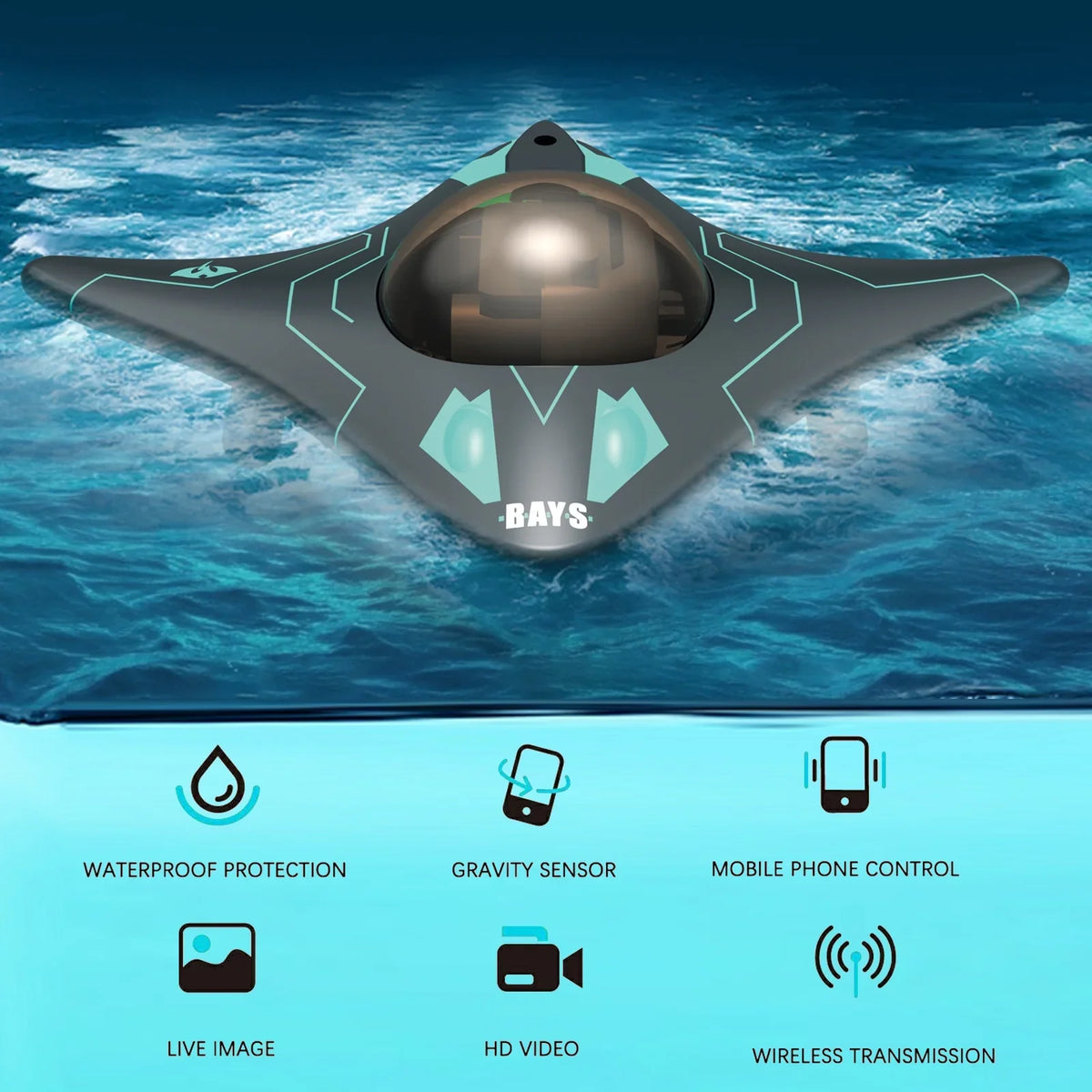 Boat Remote Black WiFi Control with Remote moobody Visual Control