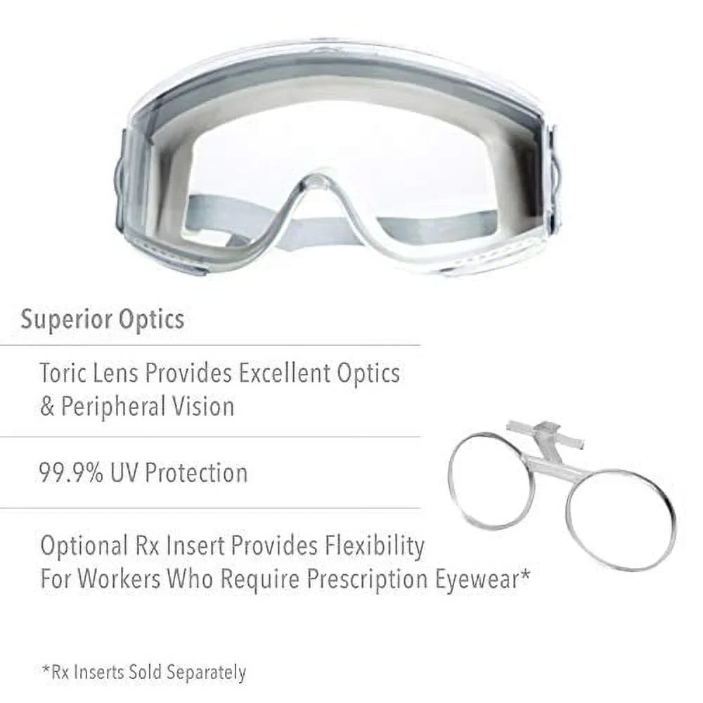 Safety Honeywell (S3960C), with Anti-Fog Headband Uvextreme Neoprene Gray Clear & Universal Stealth Uvex Body Goggles Lens,