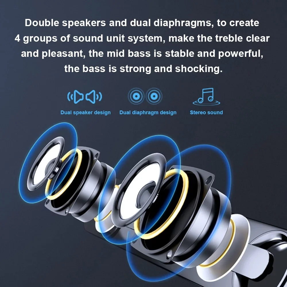 Speaker Bass Tablet Surround Box Laptop MP3 PC Stereo Bar Subwoofer Sound Speaker, for Wired Phone V-111 USB Wired Speaker MP4 Powerful Computer