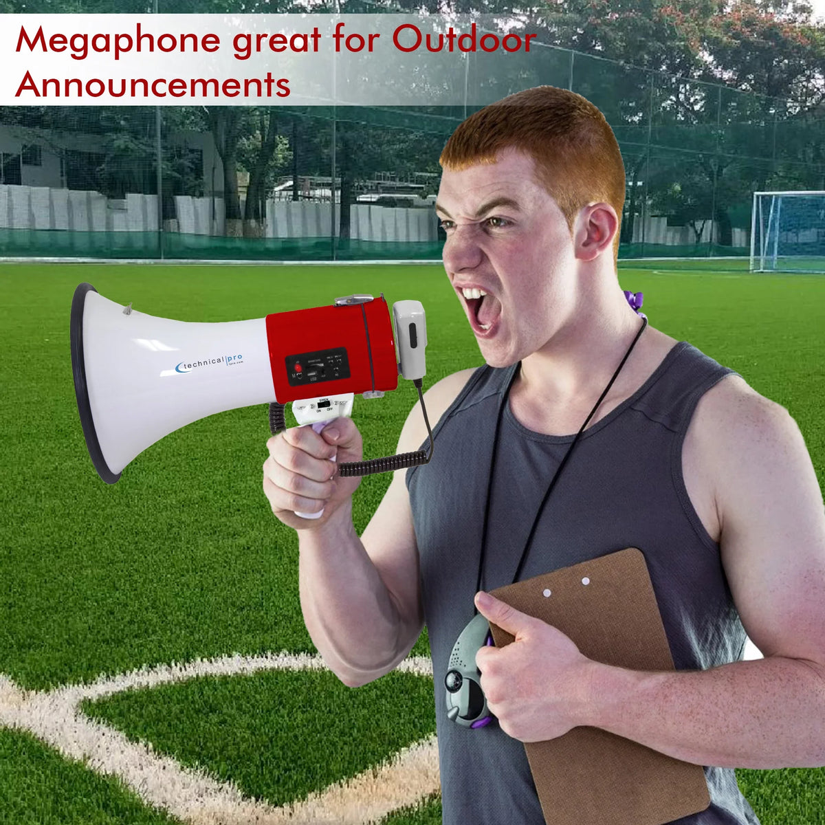 Portable w/Detachable Microphone, Speaker Megaphone Bullhorn - Siren And Lightweight Pro Strap Cheer Technical Police - Professional Detachable Voice 75-Watt Red Bullhorn leading for exterior PA