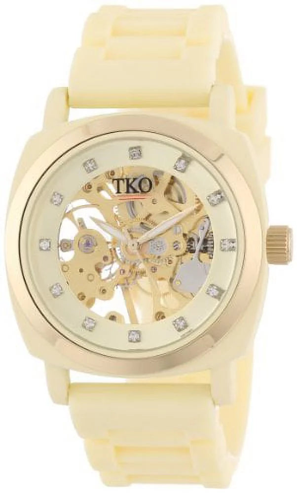 Rubber Cream Women's Watch Milano Skeleton Mechanical ORLOGI Movement TK626CR