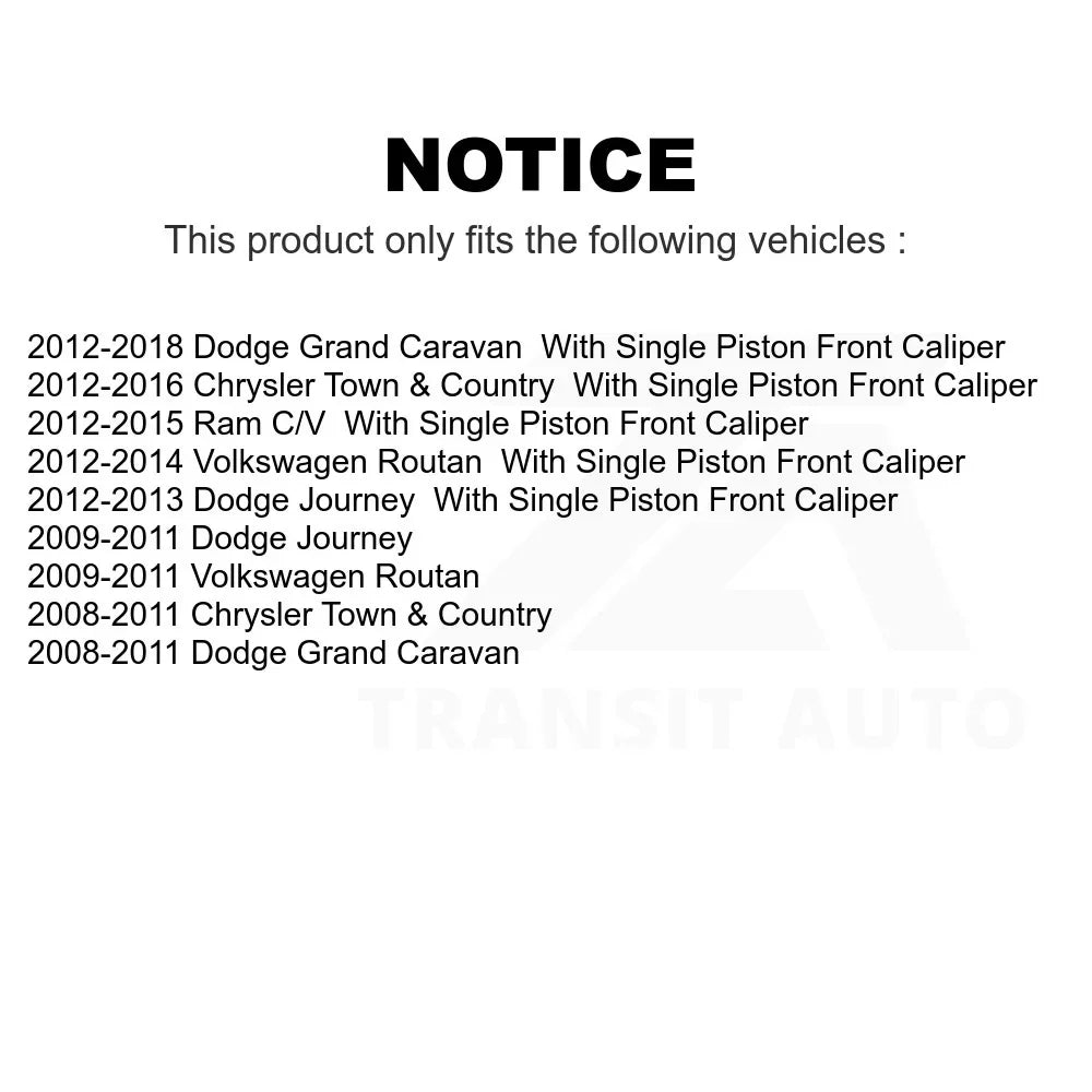 Country Disc Brake Pair Ram Front Journey Volkswagen Dodge Routan For Chrysler Rotors Caravan Town Grand K8-100241 C/V &