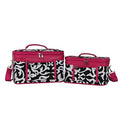 Case 2-Piece Damask Trim Pink Cosmetic Set - World Traveler