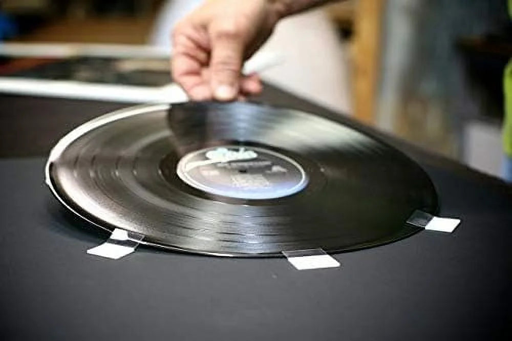 (Brushed Vinyl Silver LP Frame Frame) Disc / 12" Black Matting Picture Record Display